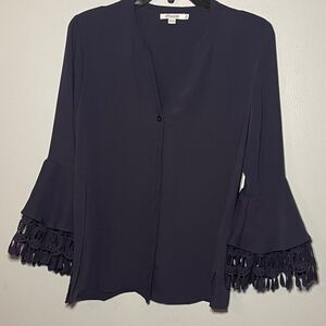 Chico's Blouse with Lace Trim Sleeves